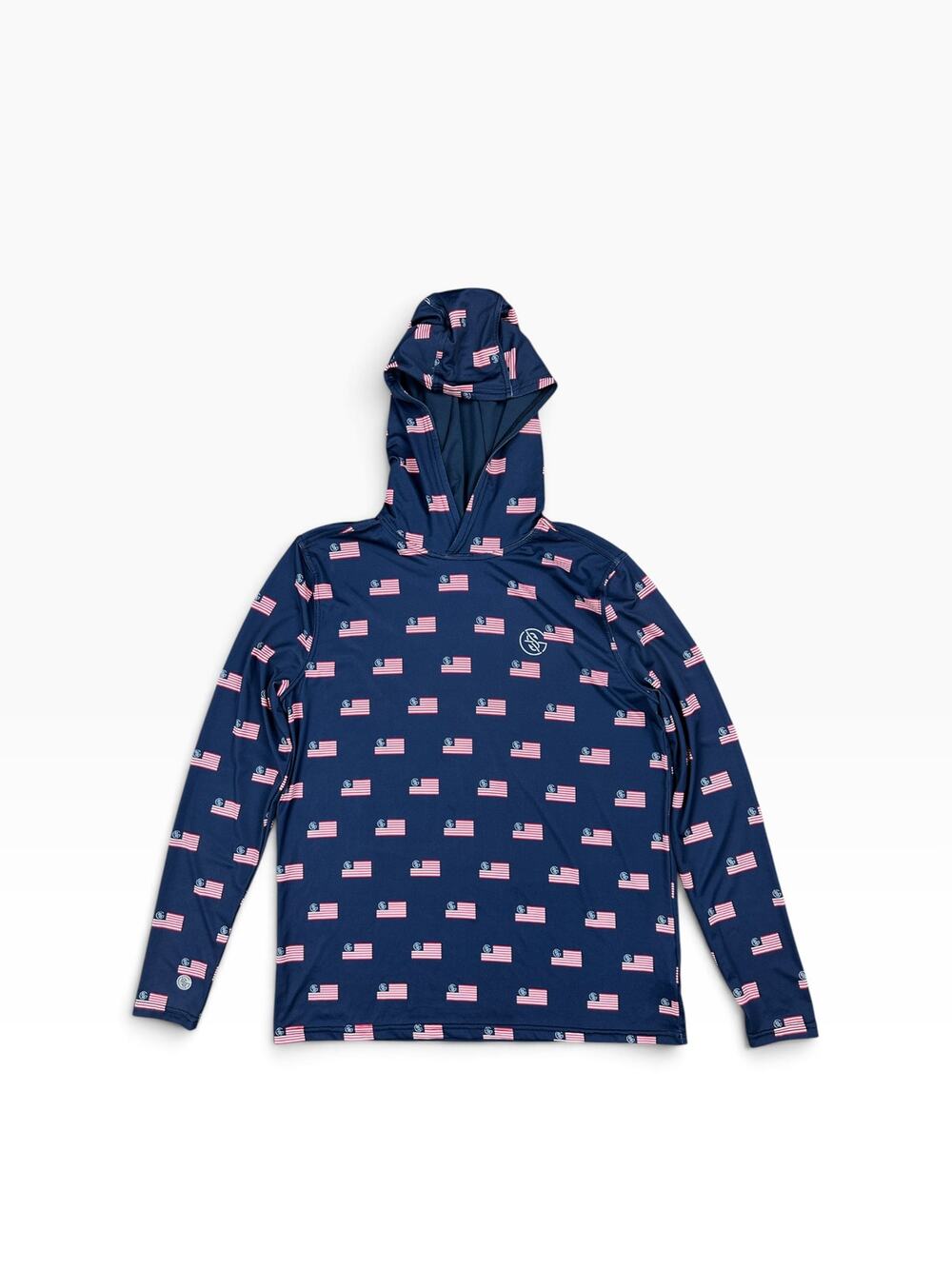 Googan Squad America Ultimate Performance Hoodie Navy/Red/White — Size Small